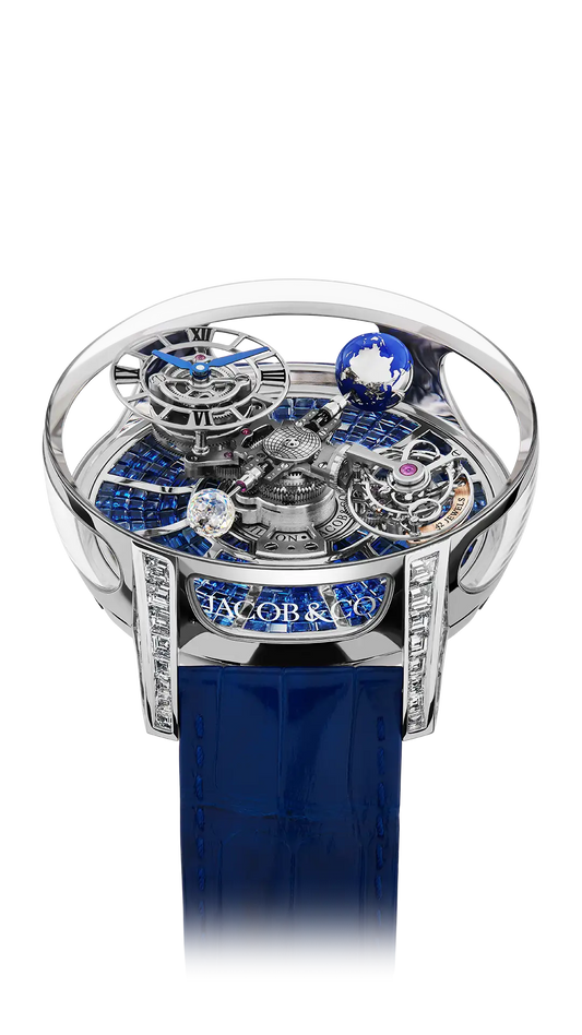 Astronomia Tourbillon Baguette |  White Gold, Baguette Blue Sapphires Jacob & Co.
