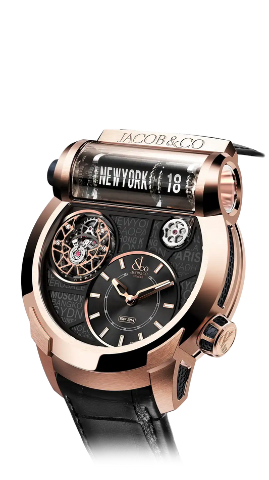 Epic SF24 Tourbillon |  Rose Gold Black PVD Grid Dial Jacob & Co.