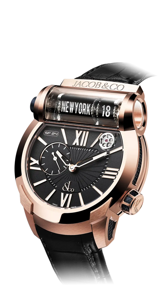 Epic SF24 |  Rose Gold, Black Dial Jacob & Co.