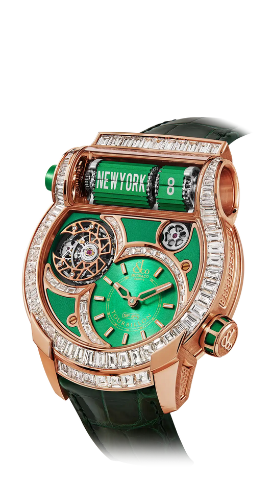 Epic SF24 Tourbillon Baguette |  Rose Gold Green Dial Jacob & Co.