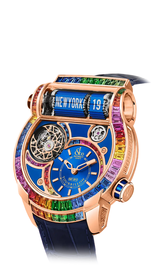 Epic SF24 Tourbillon Baguette |  Rose Gold Arlequino Jacob & Co.