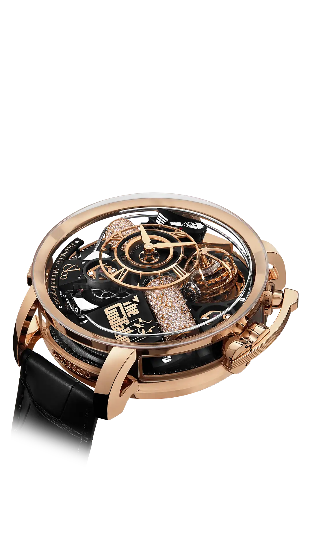 Opera Godfather Minute Repeater |  Rose Gold and Diamond Barrels Jacob & Co.