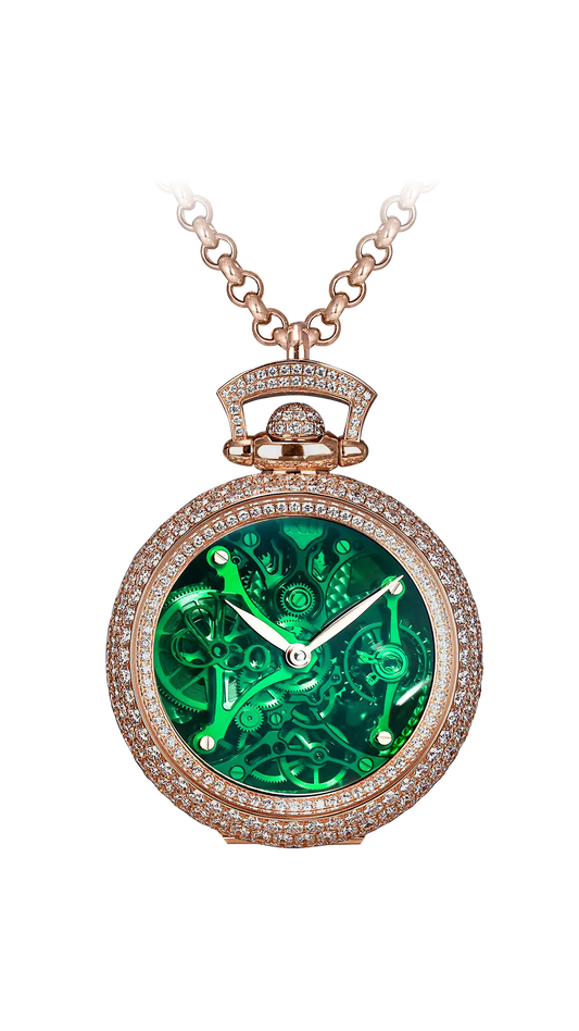 Brilliant Watch Pendant Northern Lights |  Green Pavé Jacob & Co.