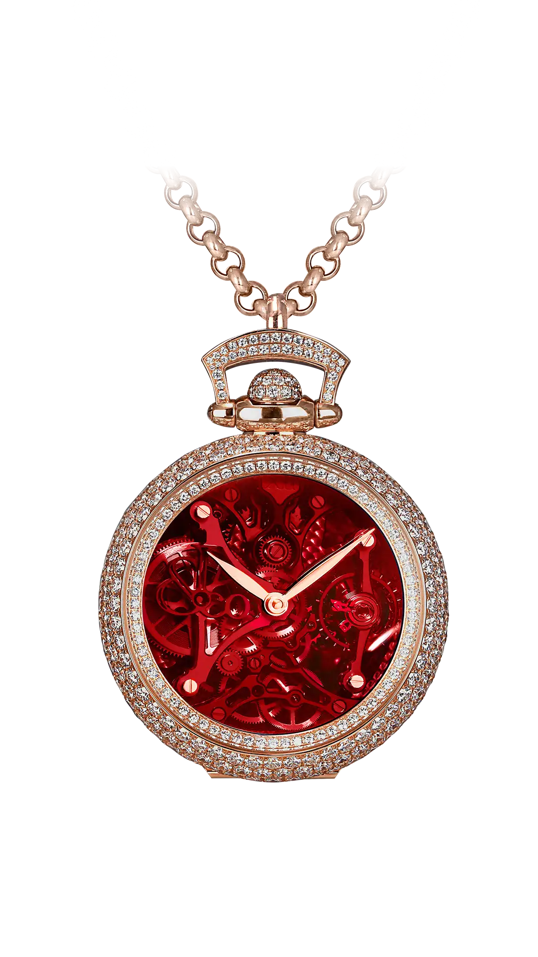 Brilliant Watch Pendant Northern Lights |  Red Pavé Jacob & Co.