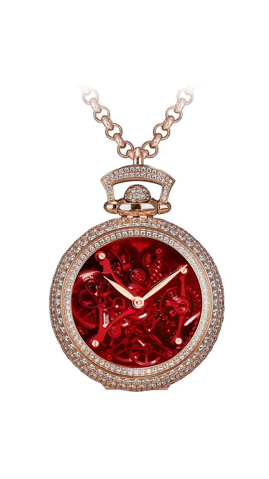 Brilliant Watch Pendant Northern Lights |  Red Pavé Jacob & Co.