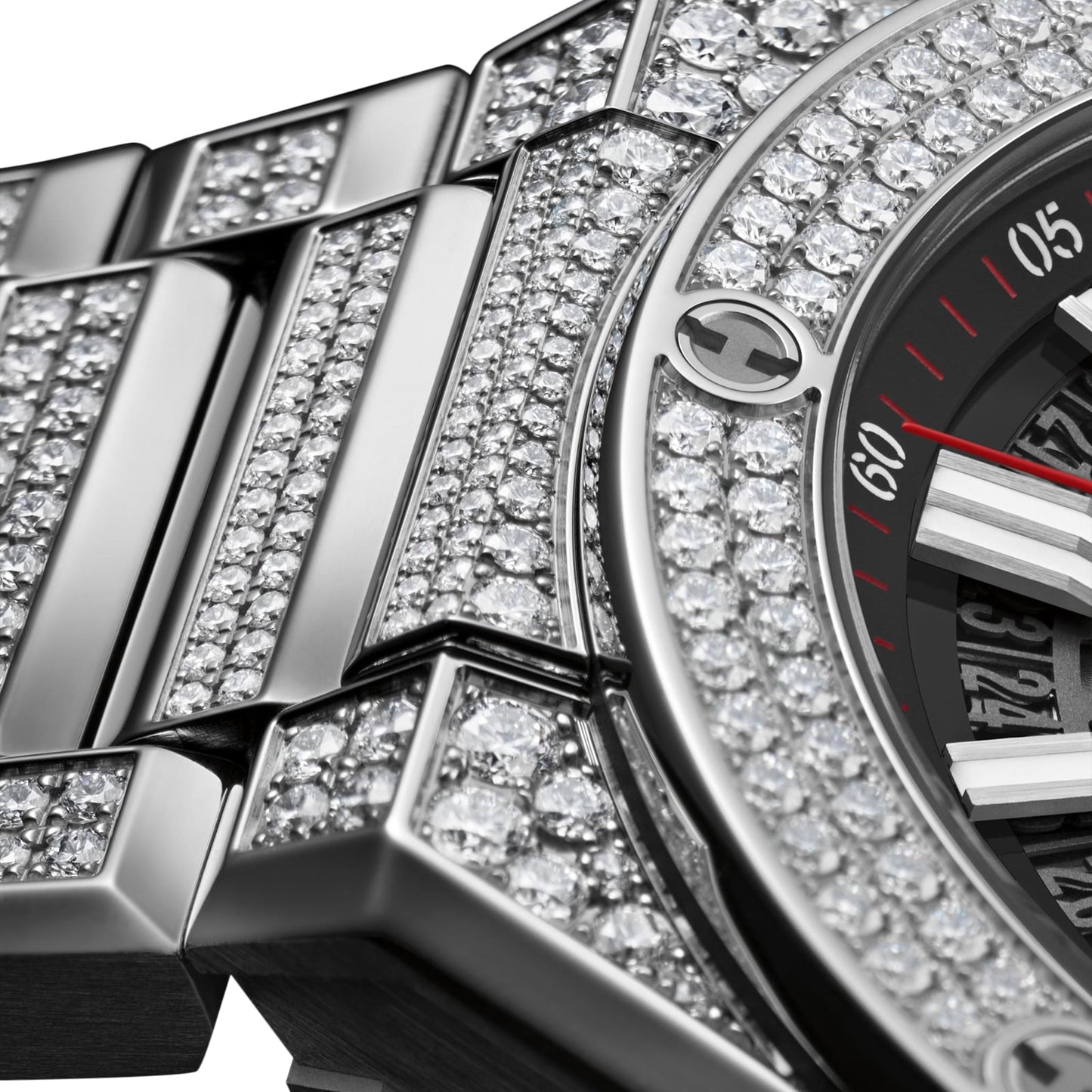 Big Bang Integrated Time Only Titanium Pavé