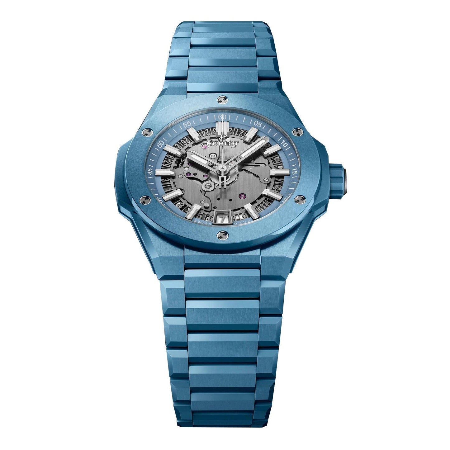 Big Bang Integrated Time Only Sky Blue Ceramic