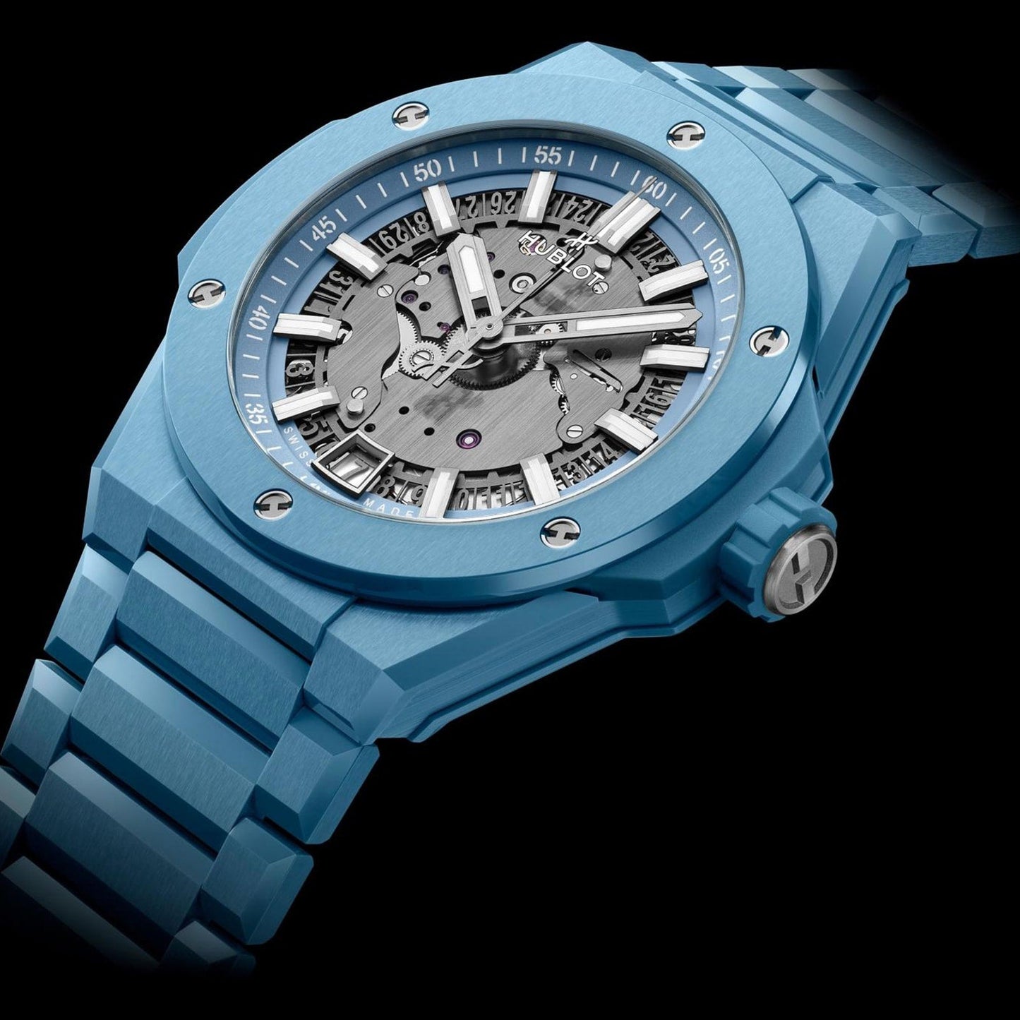 Big Bang Integrated Time Only Sky Blue Ceramic