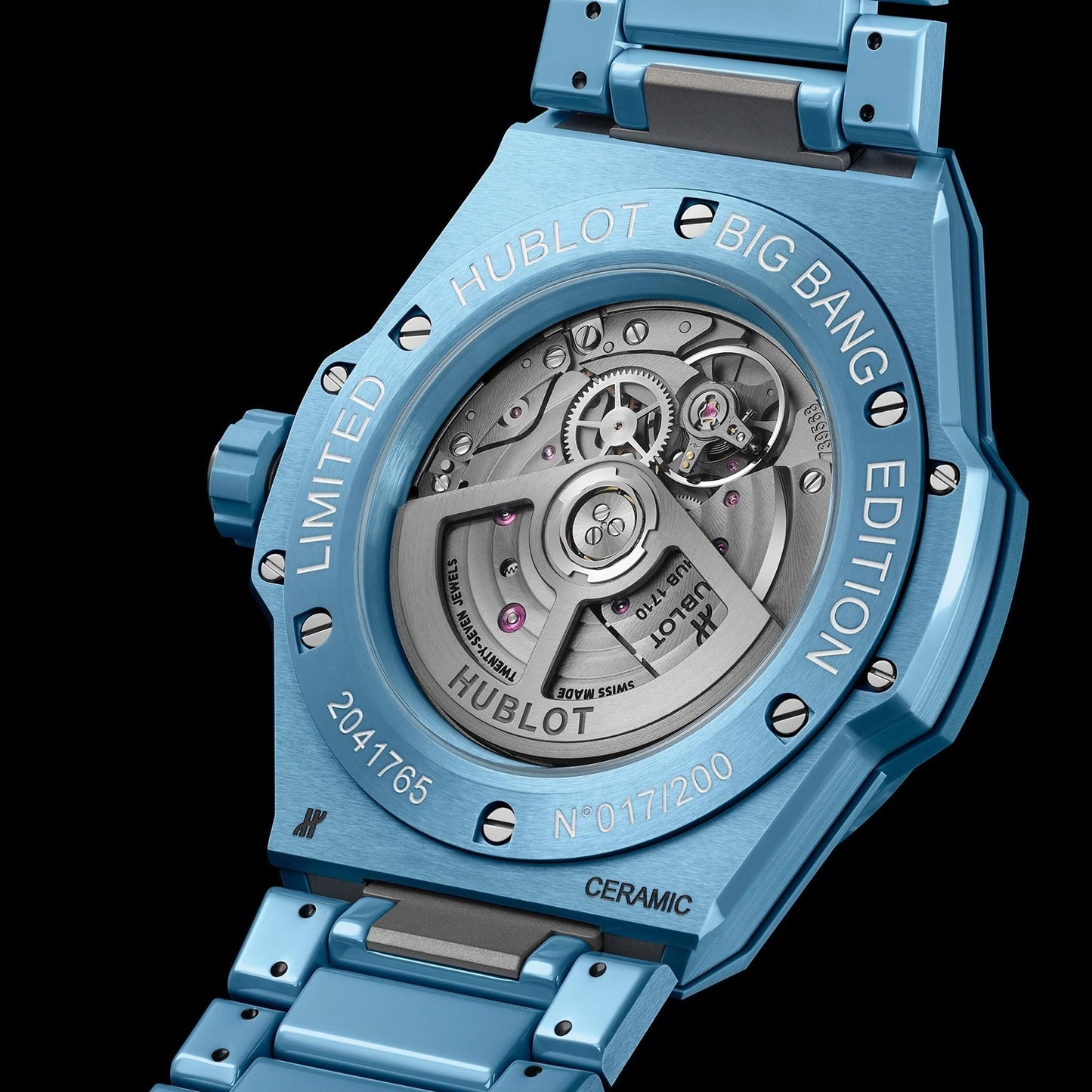 Big Bang Integrated Time Only Sky Blue Ceramic