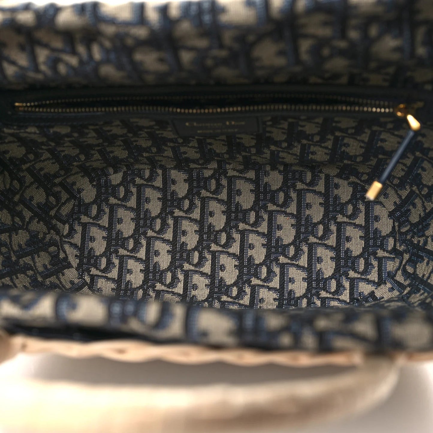 Wicker Oblique Basket Bag Blue