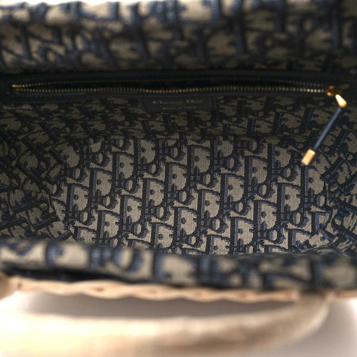 Wicker Oblique Basket Bag Blue