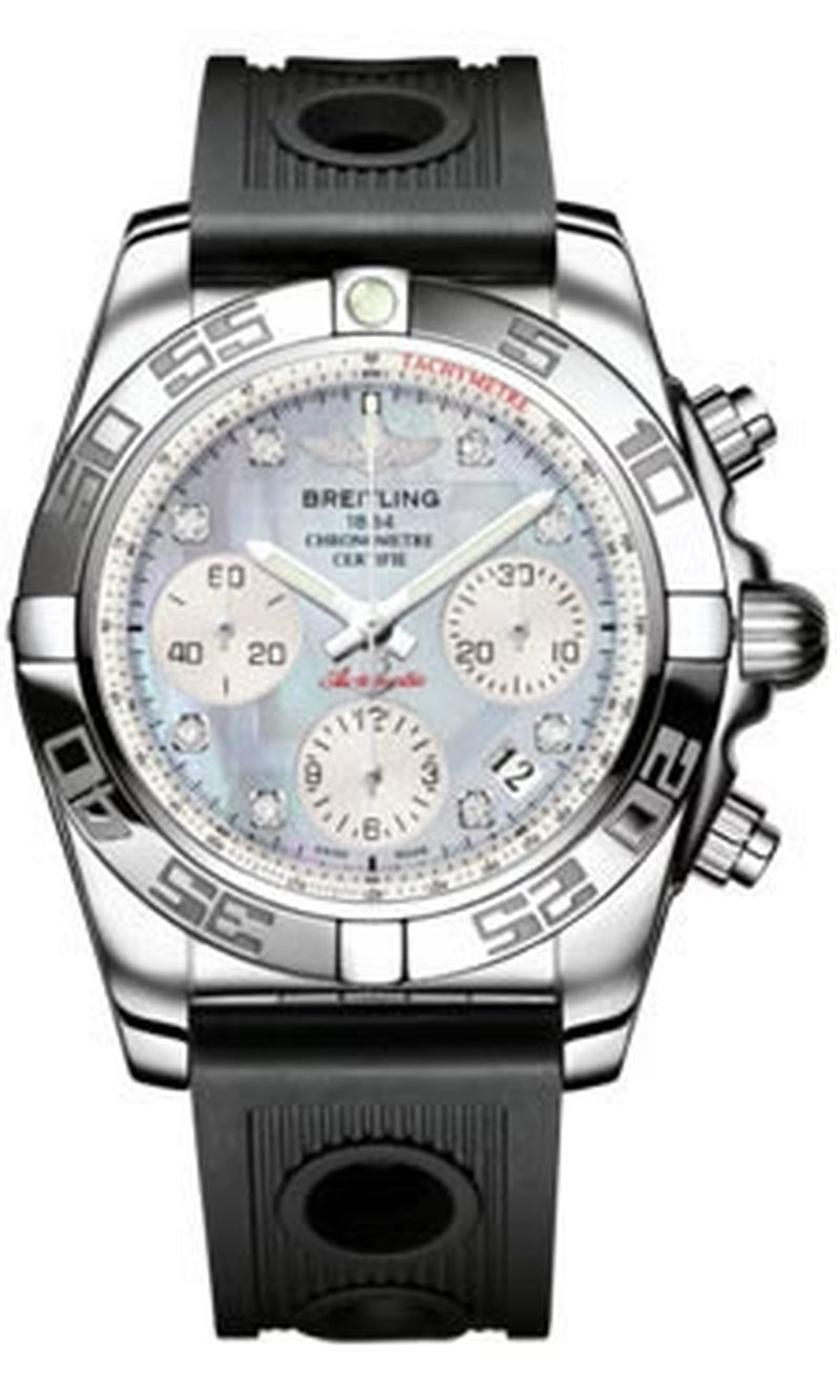 '- Chronomat 41 Steel Polished Bezel - Ocean Racer Strap