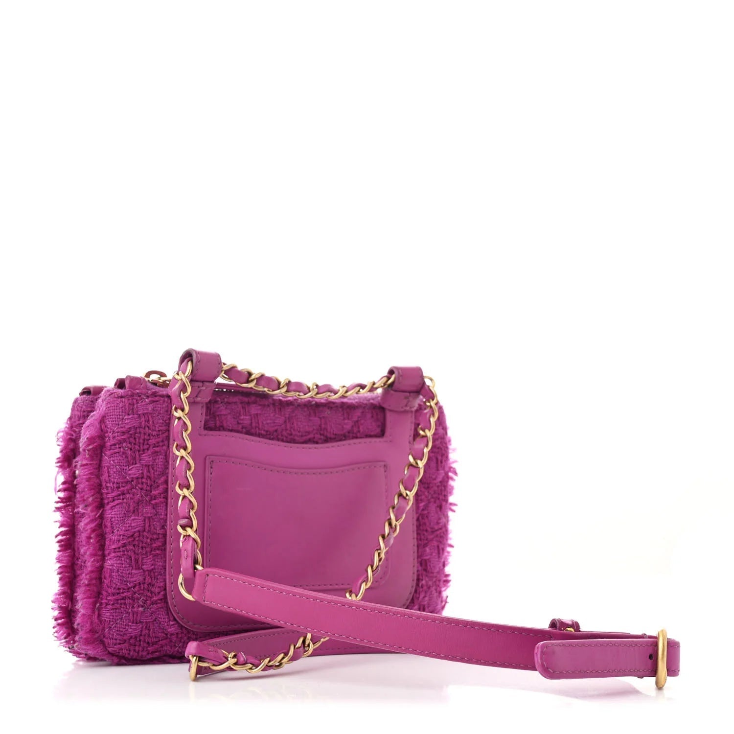 Wool Tweed Giant Logo Waist Bag Magenta