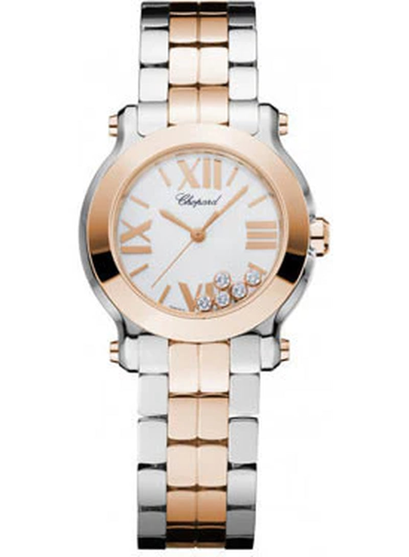 '- Happy Sport - round Mini - Stainless Steel and Rose Gold