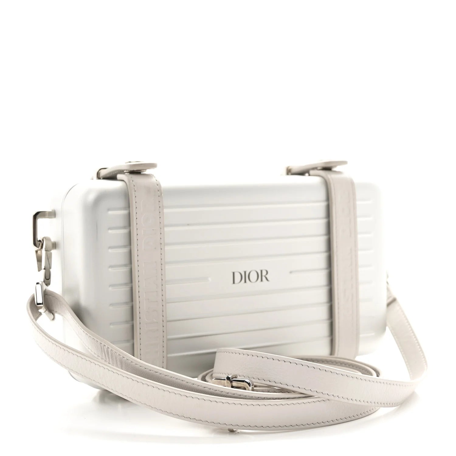 X RIMOWA Aluminum Personal Clutch on Strap Silver