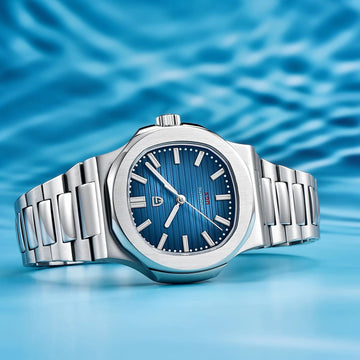 Men's Stainless Steel Automatic Mechanical Waterproof Barrel-shaped Wristwatch