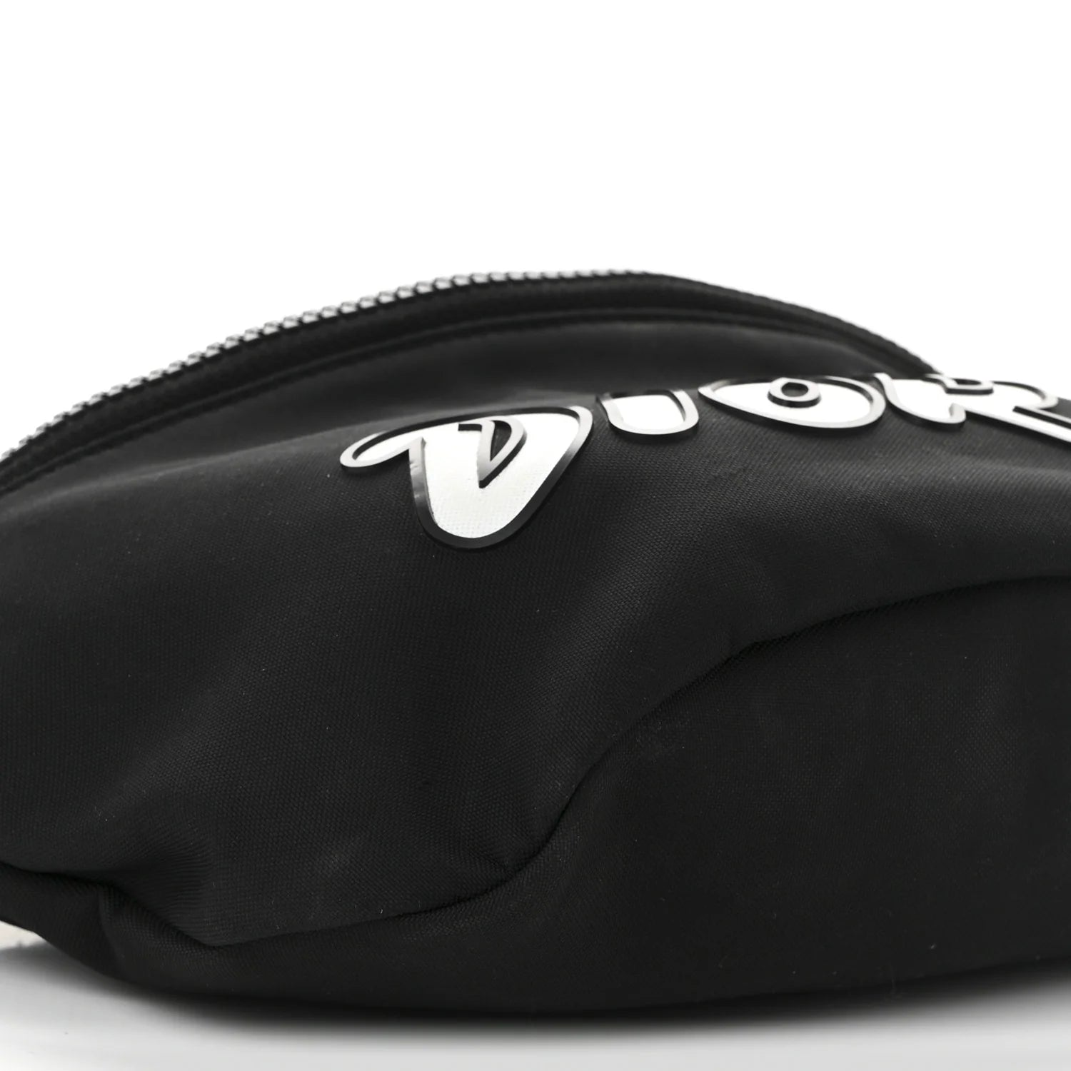 X KAWS Nylon Calfskin Bee Belt Bag Black