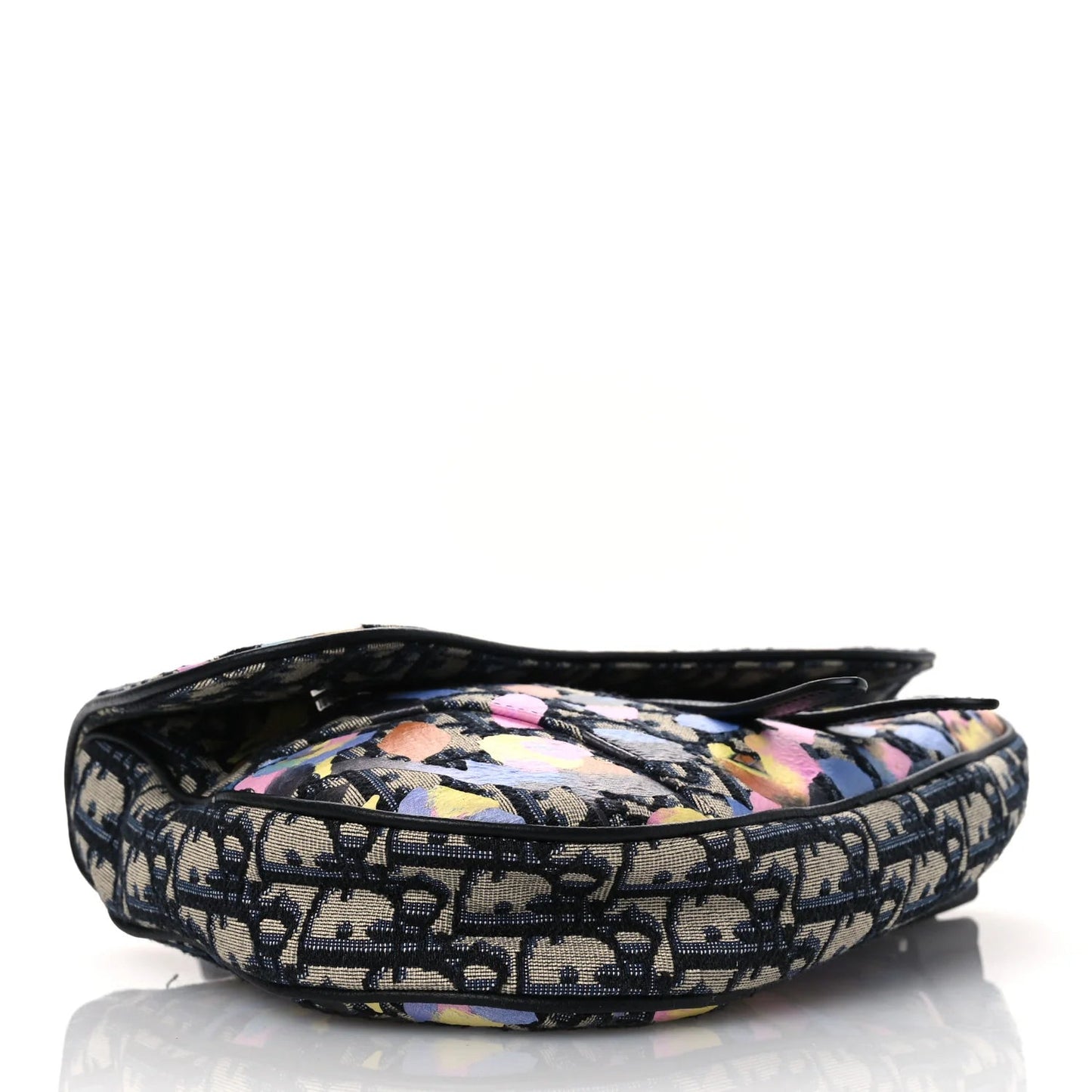 X ALEX FOXOTN Oblique Floral Print Mens Saddle Bag Blue Multicolor