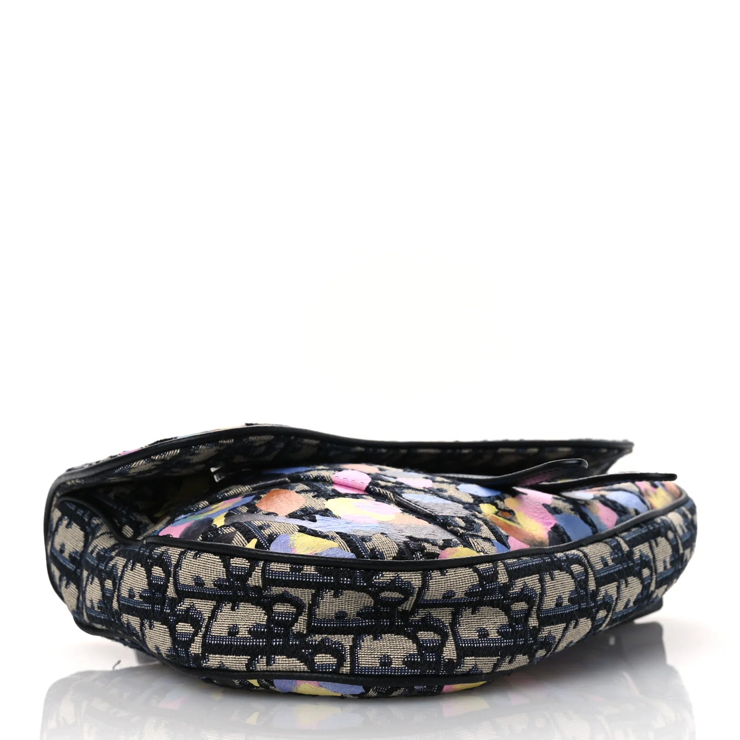 X ALEX FOXOTN Oblique Floral Print Mens Saddle Bag Blue Multicolor