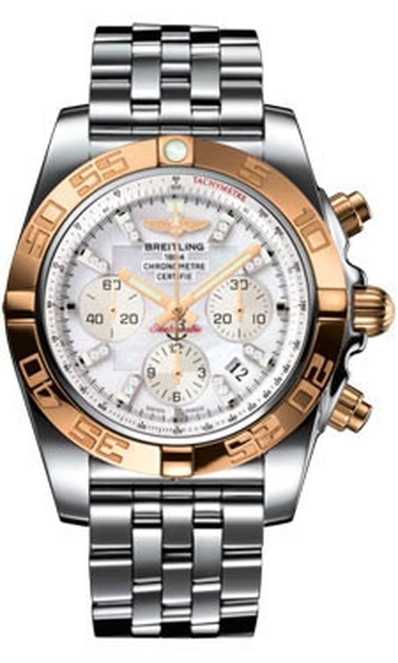'- Chronomat 44 Steel and Rose Gold Polished Bezel - Pilot Steel Bracelet