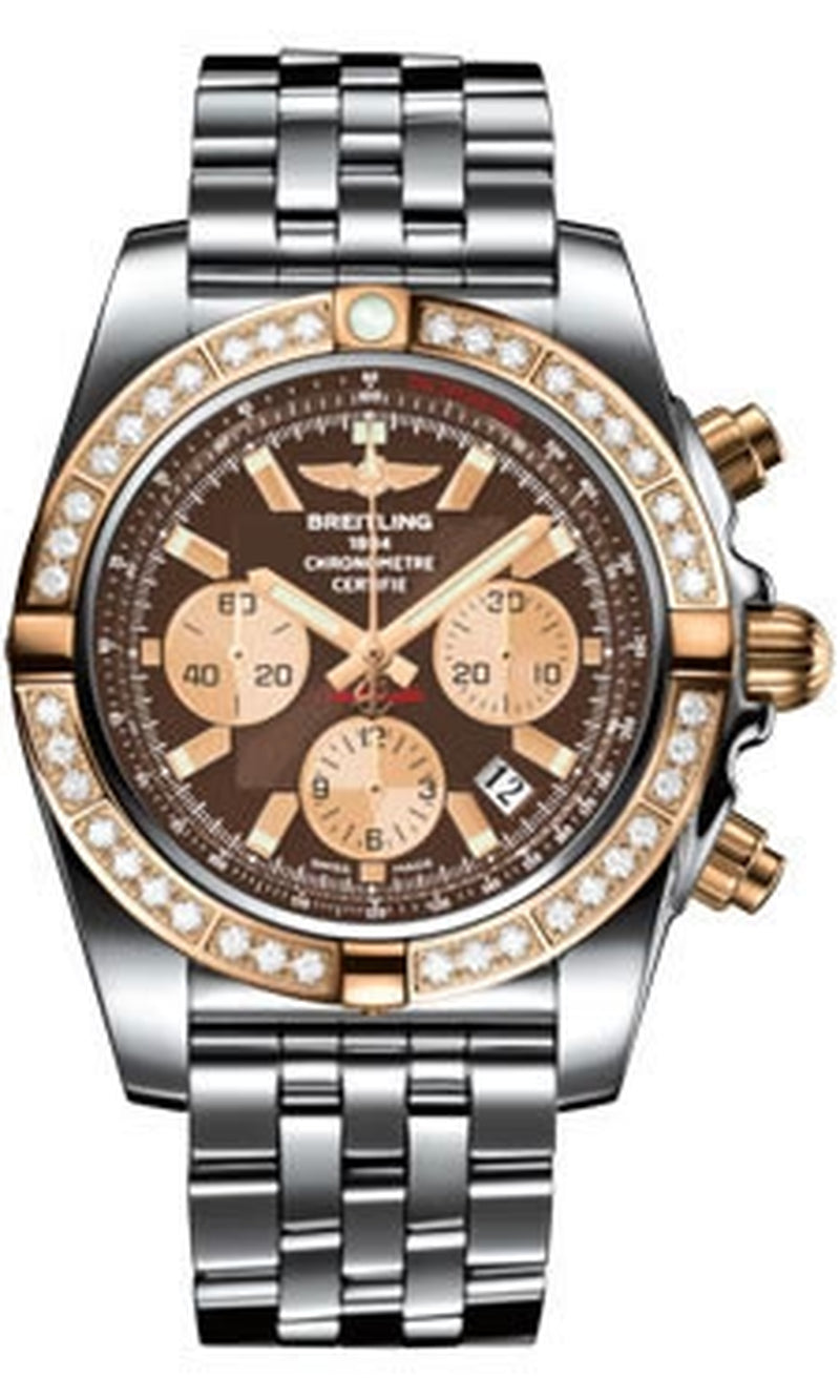 '- Chronomat 44 Steel and Rose Gold 40 Diamond Bezel - Steel Pilot Bracelet