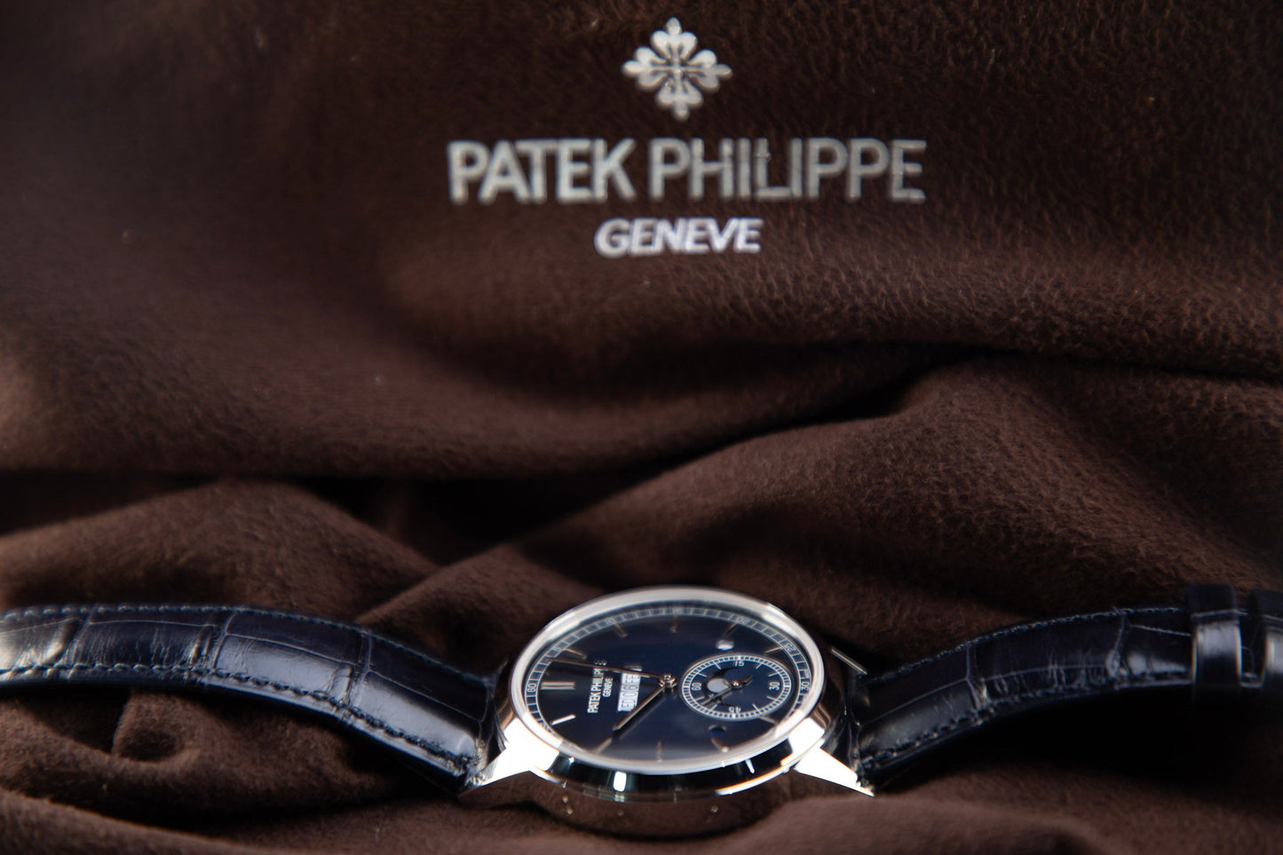 Patek Philippe Grand Complications 41.3 mm Blue Dial Platinum   Leather Strap 5236P-001
