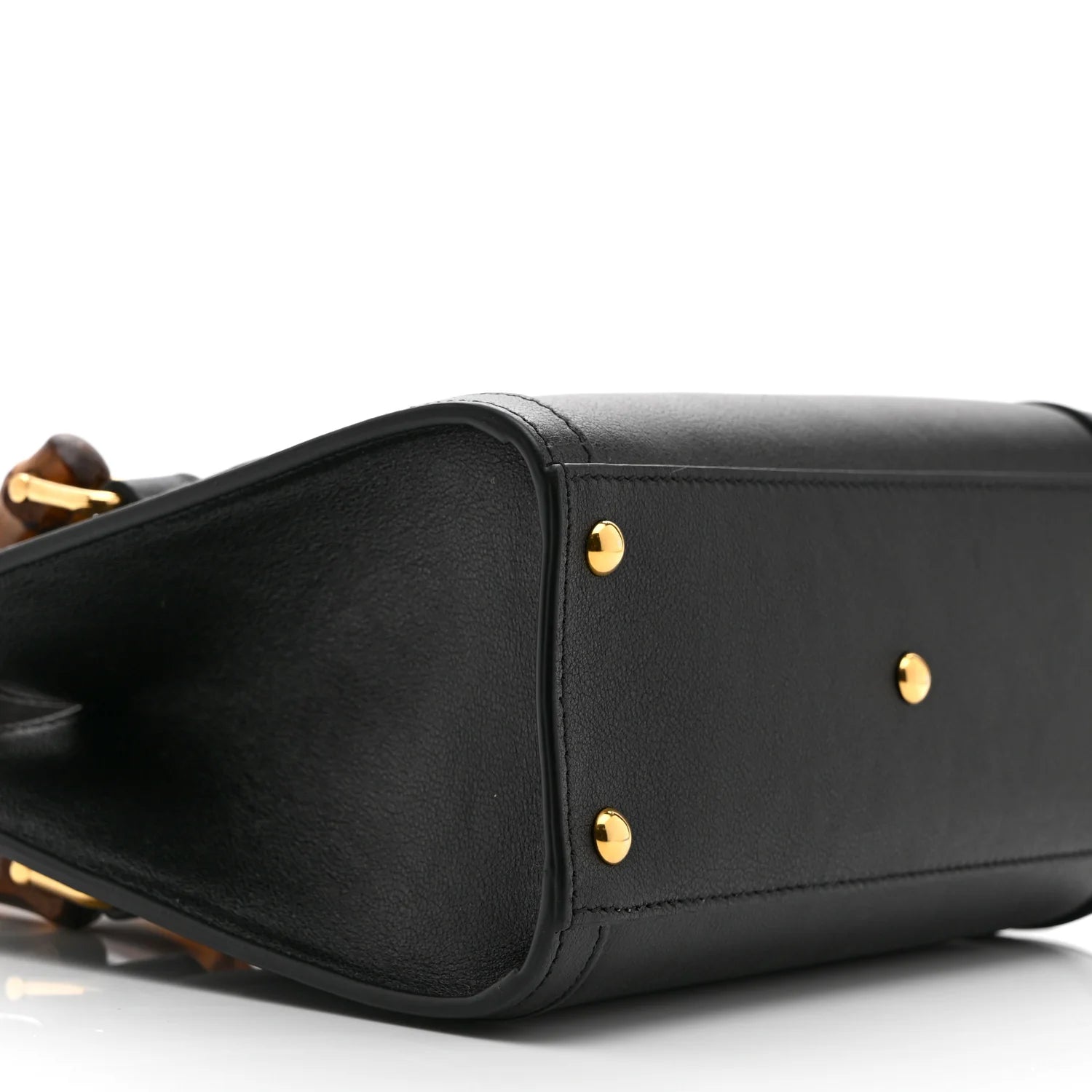 Wonka Grain Calfskin Mini Diana Tote Bag Black Yellow Fluo