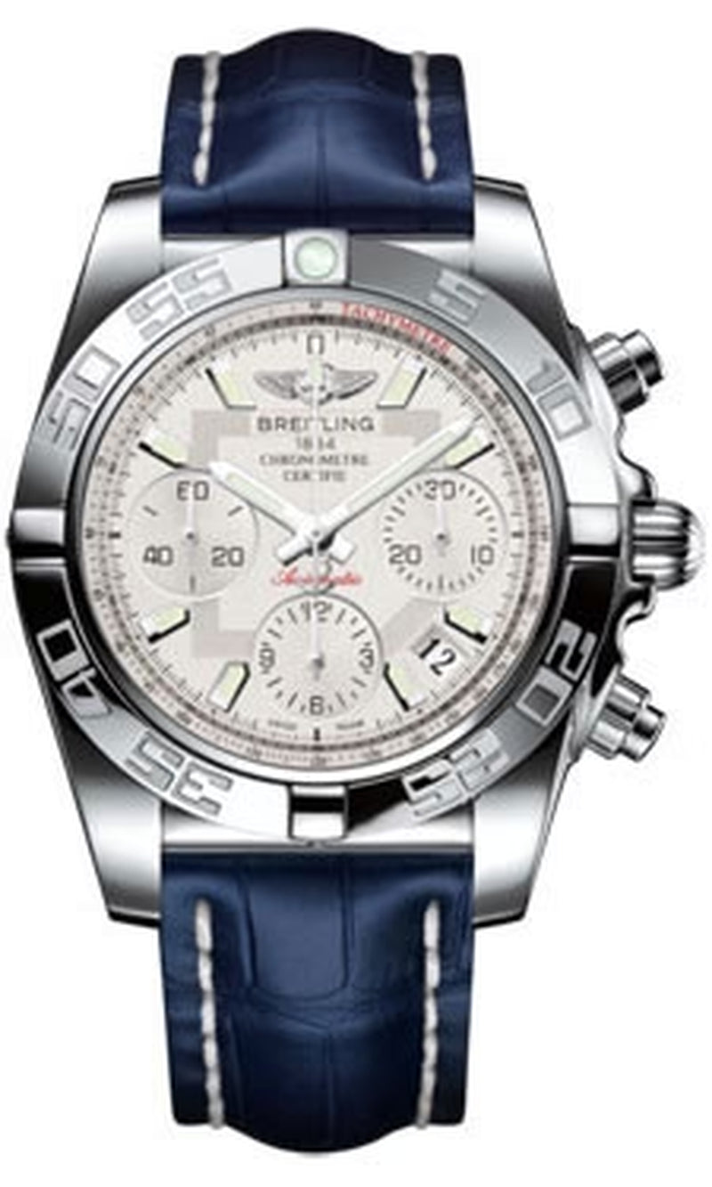 '- Chronomat 41 Steel Polished Bezel - Croco Strap