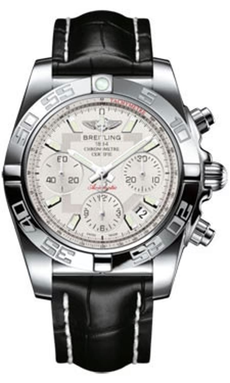 '- Chronomat 41 Steel Polished Bezel - Croco Strap
