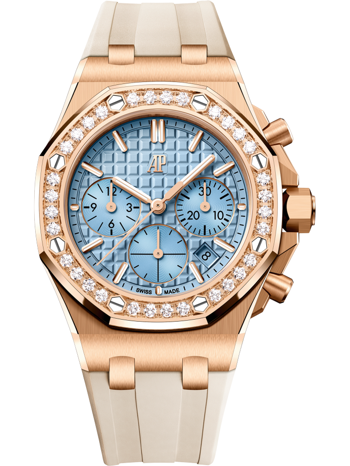 Audemars Piguet Royal Oak Offshore Chronograph Pink Rose Gold Diamond Light Blue Dial 26231OR.ZZ.A085CA.01