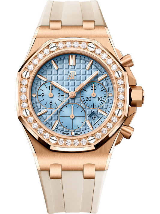 Audemars Piguet Royal Oak Offshore Chronograph Pink Rose Gold Diamond Light Blue Dial 26231OR.ZZ.A085CA.01