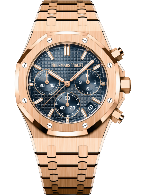 AUDEMARS PIGUET ROSE GOLD BLUE DIAL ROYAL OAK CHRONOGRAPH | 26240OR.OO.1320OR.05