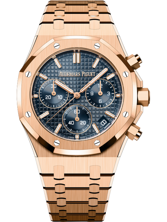 AUDEMARS PIGUET ROSE GOLD BLUE DIAL ROYAL OAK CHRONOGRAPH | 26240OR.OO.1320OR.05