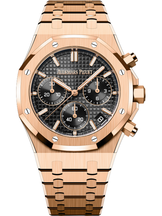 AUDEMARS PIGUET ROSE GOLD BLACK DIAL ROYAL OAK CHRONOGRAPH | 26240OR.OO.1320OR.06