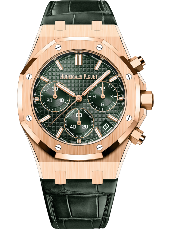 AUDEMARS PIGUET ROYAL OAK ROSE GOLD GREEN DIAL CHRONOGRAPH | 26240OR.OO.D404CR.02