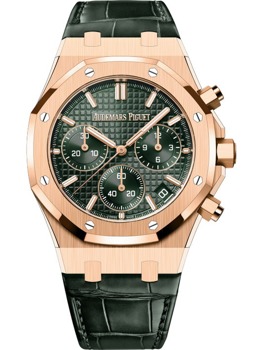 AUDEMARS PIGUET ROYAL OAK ROSE GOLD GREEN DIAL CHRONOGRAPH | 26240OR.OO.D404CR.02