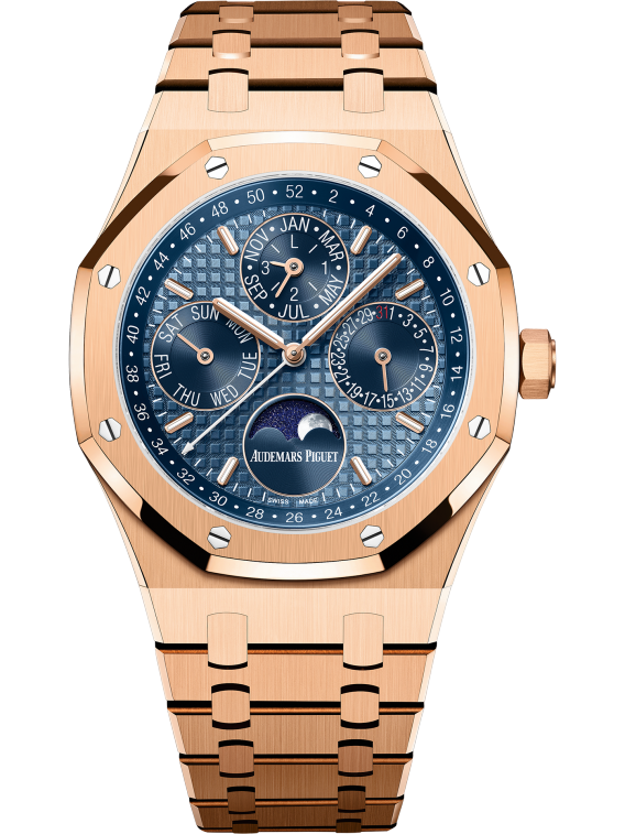 AUDEMARS PIGUET ROYAL OAK ROSE GOLD BLUE DIAL PERPETUAL CALENDAR | 26574OR.OO.1220OR.03