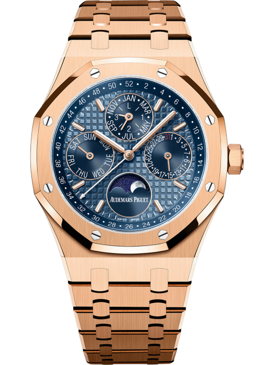 AUDEMARS PIGUET ROYAL OAK ROSE GOLD BLUE DIAL PERPETUAL CALENDAR | 26574OR.OO.1220OR.03