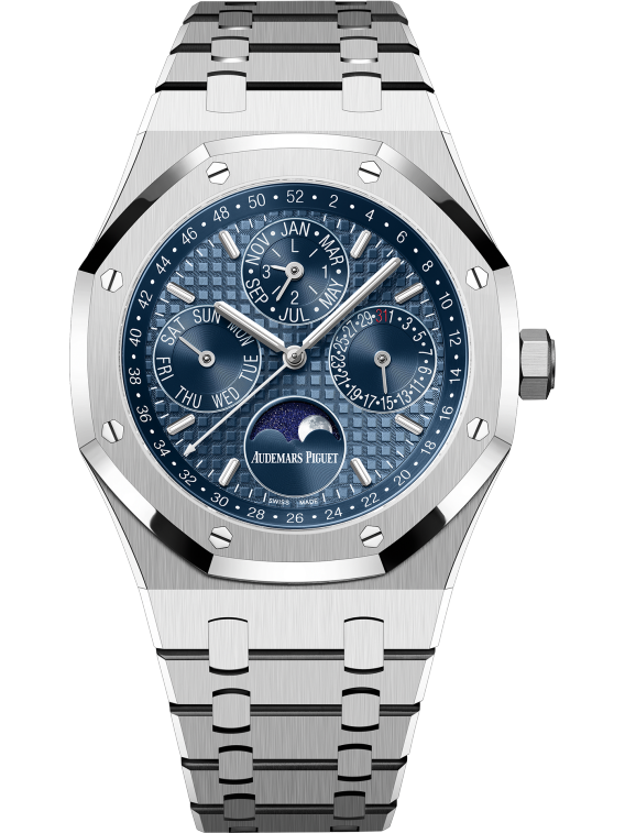 AUDEMARS PIGUET ROYAL OAK STEEL BLUE DIAL PERPETUAL CALENDAR | 26574ST.OO.1220ST.03