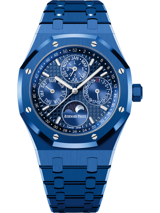 AUDEMARS PIGUET BLUE CERAMIC ROYAL OAK PERPETUAL CALENDAR | 26579CS.OO.1225CS.01