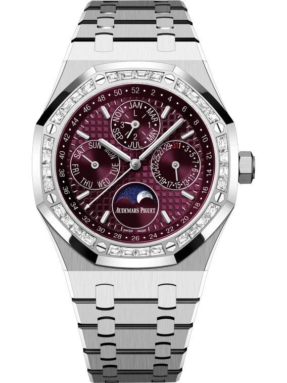 Audemars Piguet Royal Oak Perpetual Calendar 41mm White Gold Purple Dial Diamond Bezel 26598BC.ZZ.1220BC.01