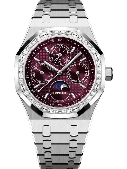 Audemars Piguet Royal Oak Perpetual Calendar 41mm White Gold Purple Dial Diamond Bezel 26598BC.ZZ.1220BC.01