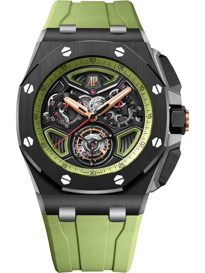 Audemars Piguet Royal Oak Offshore Selfwinding Flying Tourbillon Chronograph 43mm Ceramic Black/Green Dial 26622CE.OO.D062CA.01