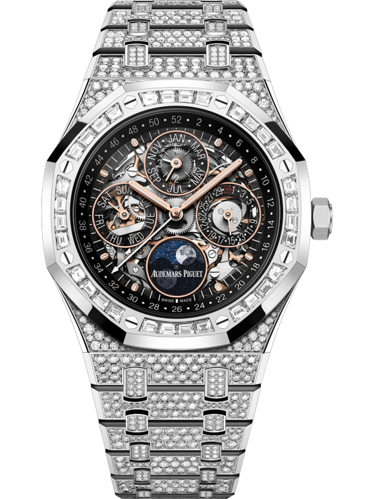 Audemars Piguet Royal Oak 26625BC, Perpetual Calendar, 18K WG, Diamond, Skeleton Dial, 41mm