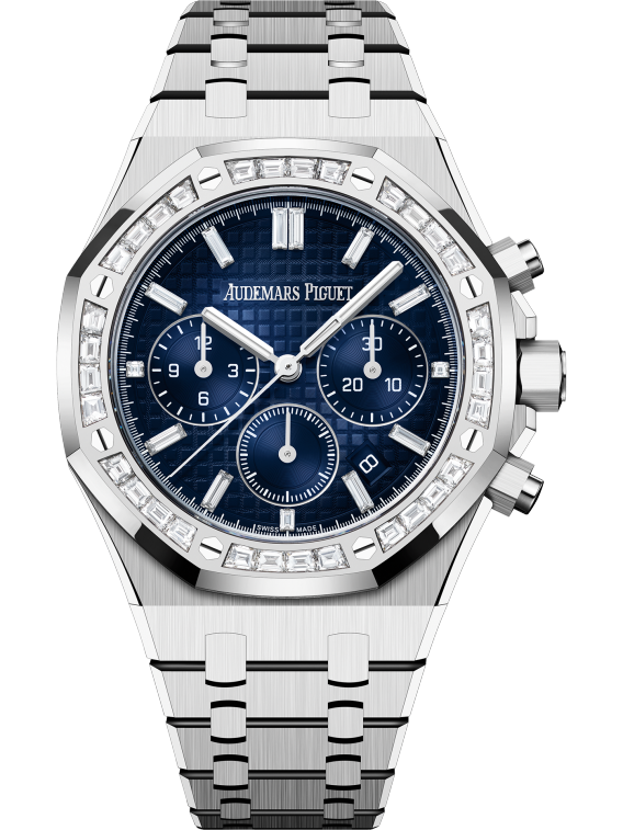 Audemars Piguet Royal Oak Chronograph 38mm White Gold Diamon Baguette Bezel 26715BC.ZZ.1356BC.01