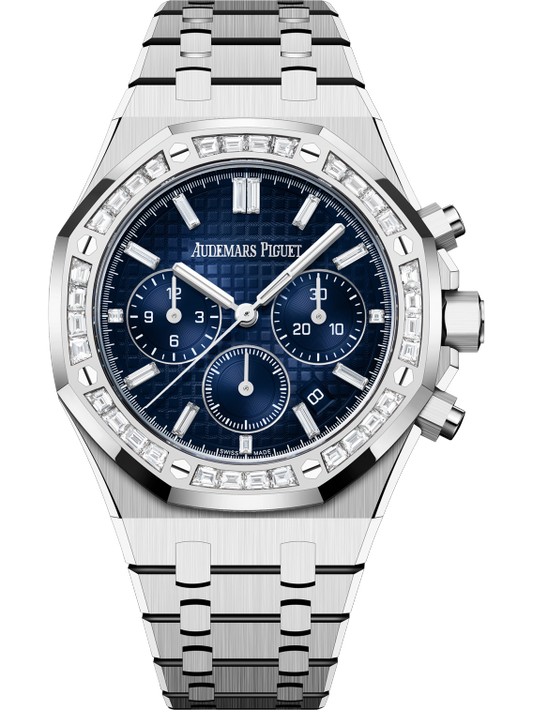 Audemars Piguet Royal Oak Chronograph 38mm White Gold Diamon Baguette Bezel 26715BC.ZZ.1356BC.01