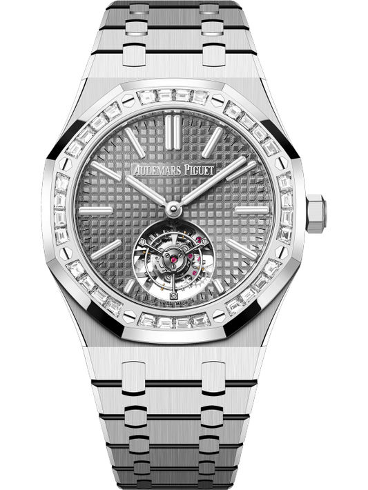 Audemars Piguet Royal Oak Flying Tourbillon White Gold Grey Dial 41mm Diamond Bezel 26730BC.ZZ.1320BC.01