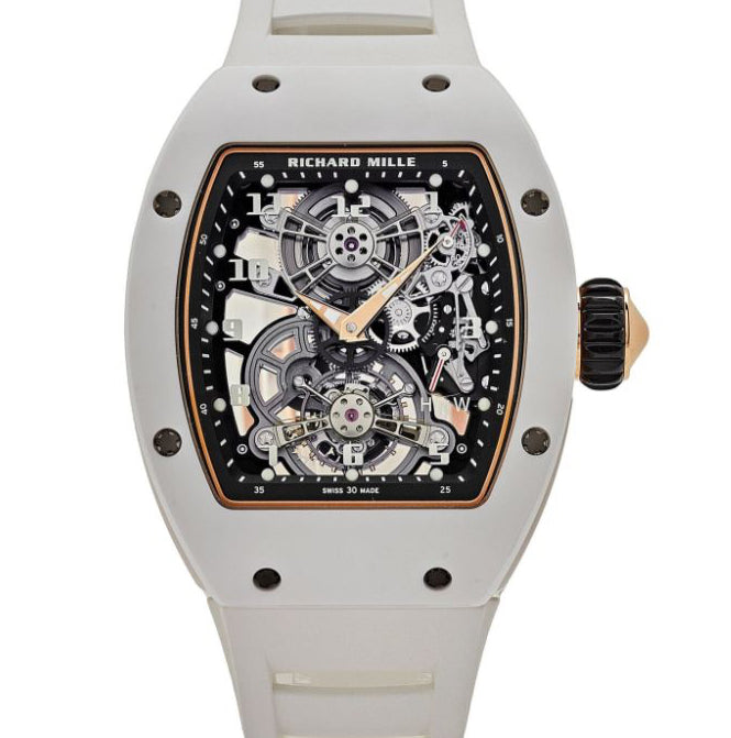 Richard Mille RM17-01 White Ceramic Tourbillon 48.15 mm x 40.10 mm Transparent Dial Ceramic Rubber Strap