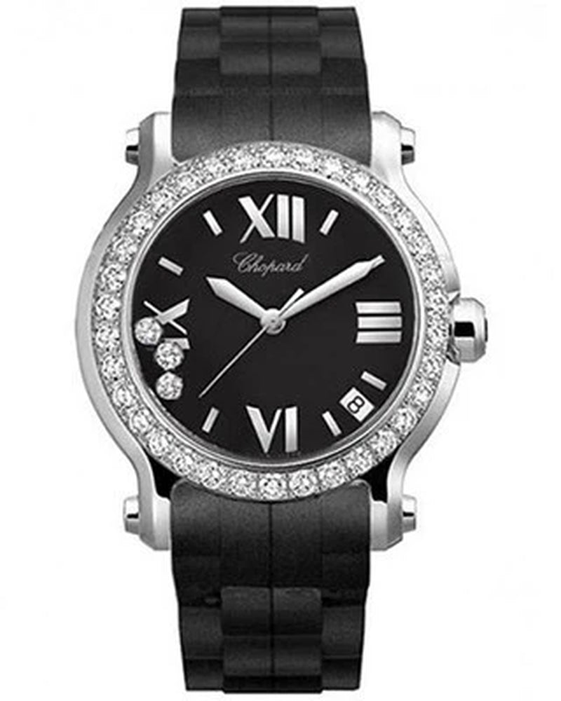 '- Happy Sport - round Medium - Stainless Steel - Rubber Strap