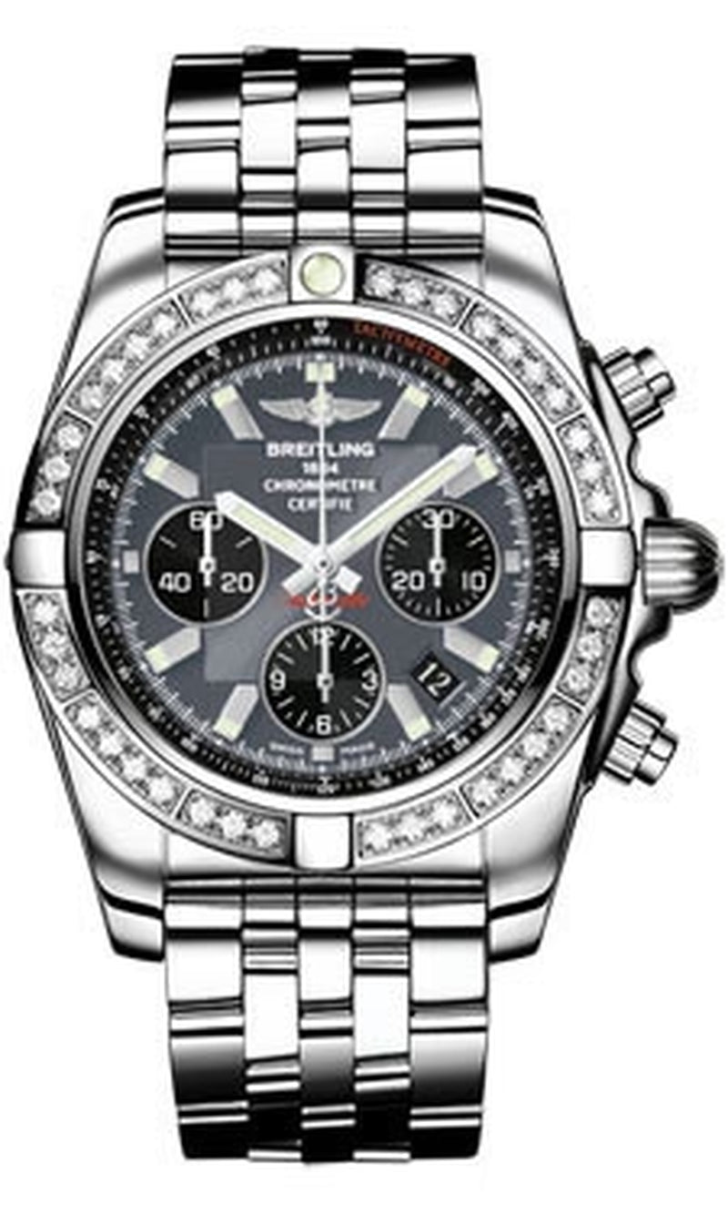 '- Chronomat 44 Steel 40 Diamond Bezel - Pilot Bracelet